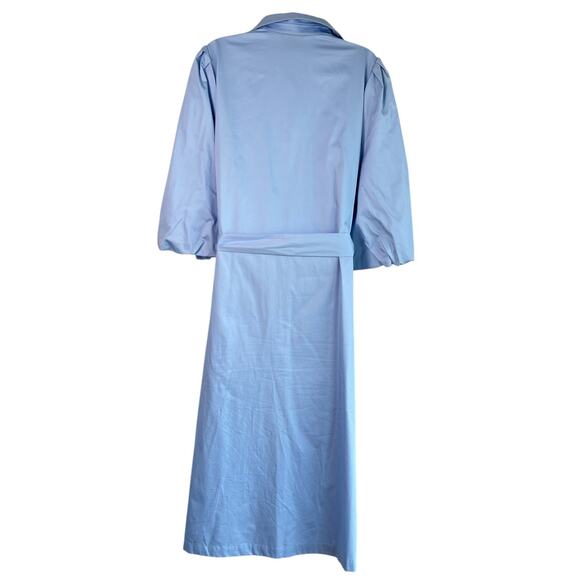 Misook‎ Midi Button Up Shirt Dress Light Blue Size Medium Work Church Preppy - Picture 3 of 6